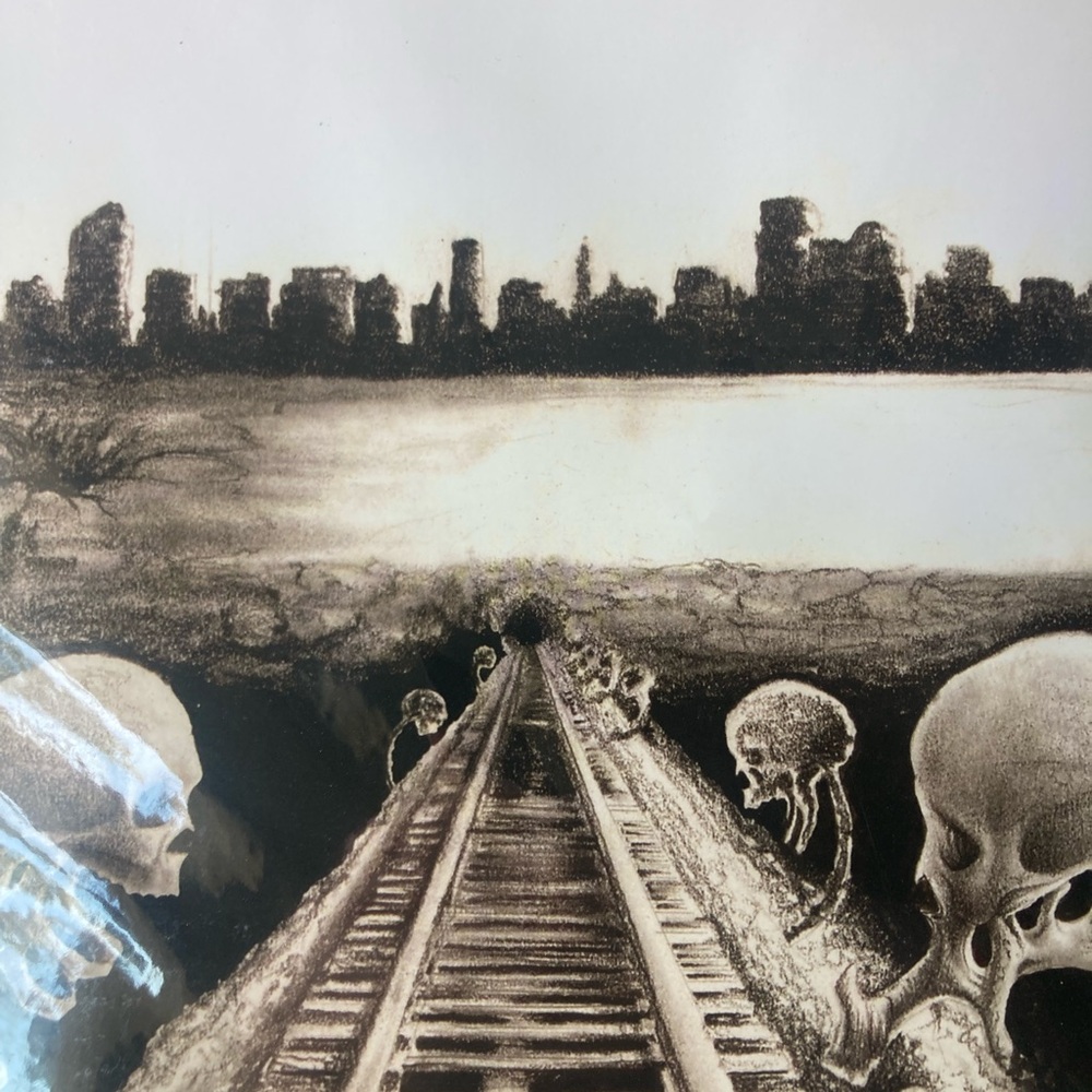 Skull Art Print/Poster with Railroad Design - Picture 5 of 6